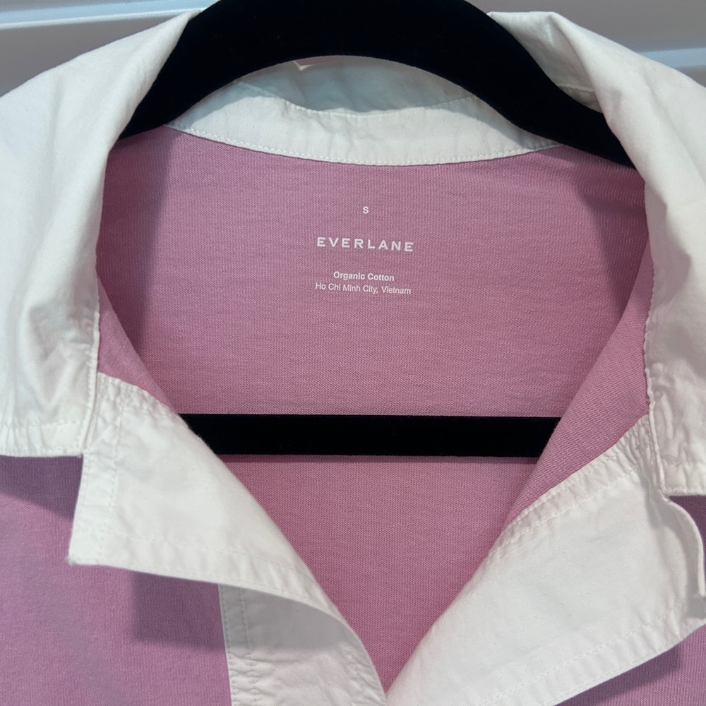 Everlane The Retro Jersey Polo in Pale Mauve Orchid Size Small - Picture 3 of 8